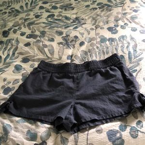 Linen blend navy blue shorts